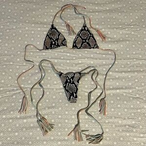 RESERVED - Indah reversible Saturn tie-dye snakeskin bikini XS